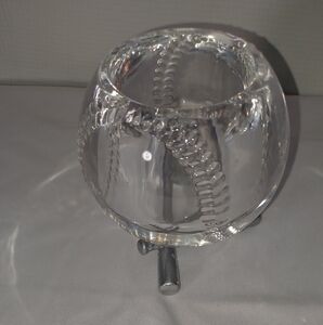 PartyLite Clear Glass Tea Light Holder with Spiral Detail